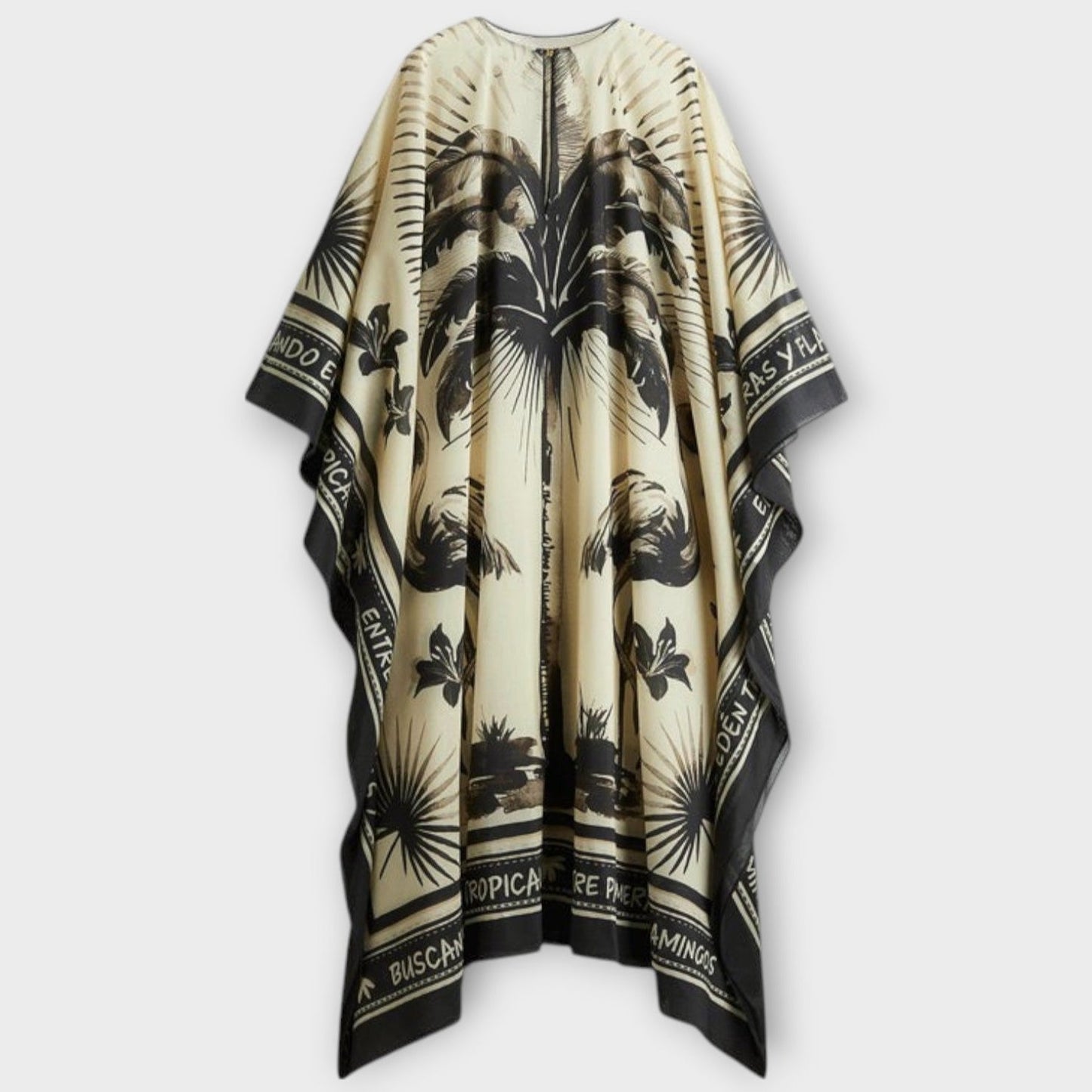 Melissa - Extra veľký kaftan s potlačou plameniaka