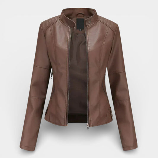 Věra – Dámská kožená bunda s límečkem