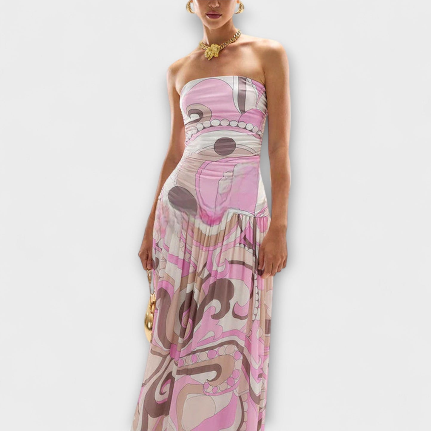 Tatum – Úžasné pastelové maxi šaty s odhalenými ramenami