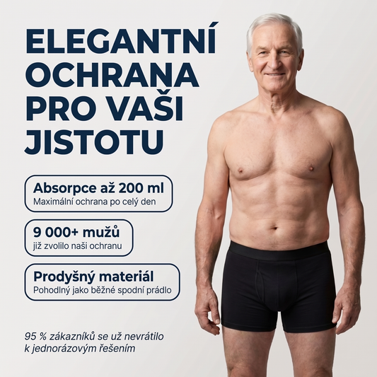 Sorex™ Flex – pánské savé boxerky proti únikům, velikosti XS–8XL (až 200 ml)