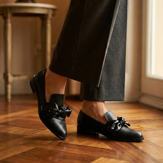 Iveta – Mokasíny s mašlí a špičatou špičkou