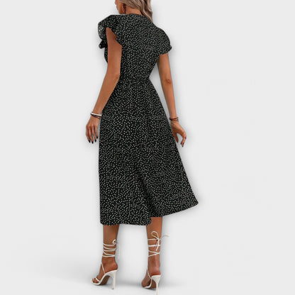 Elegantné Midi Šaty s Bodkami