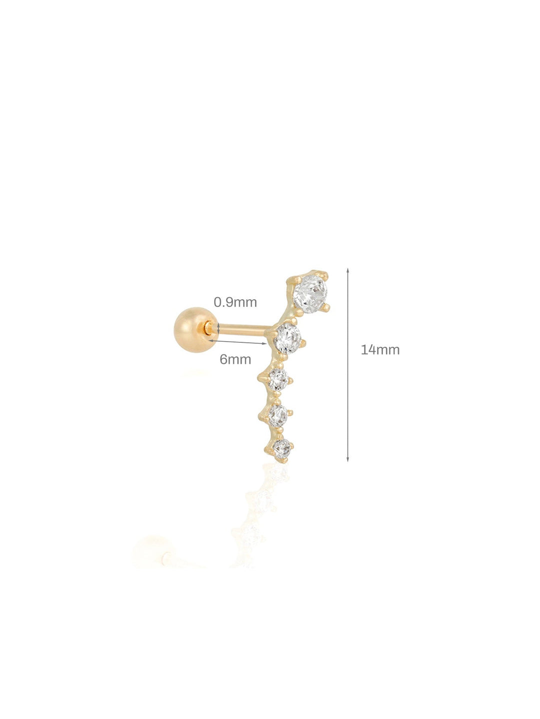 Karolína – Zlaté náušnice s jemným zakřivením.