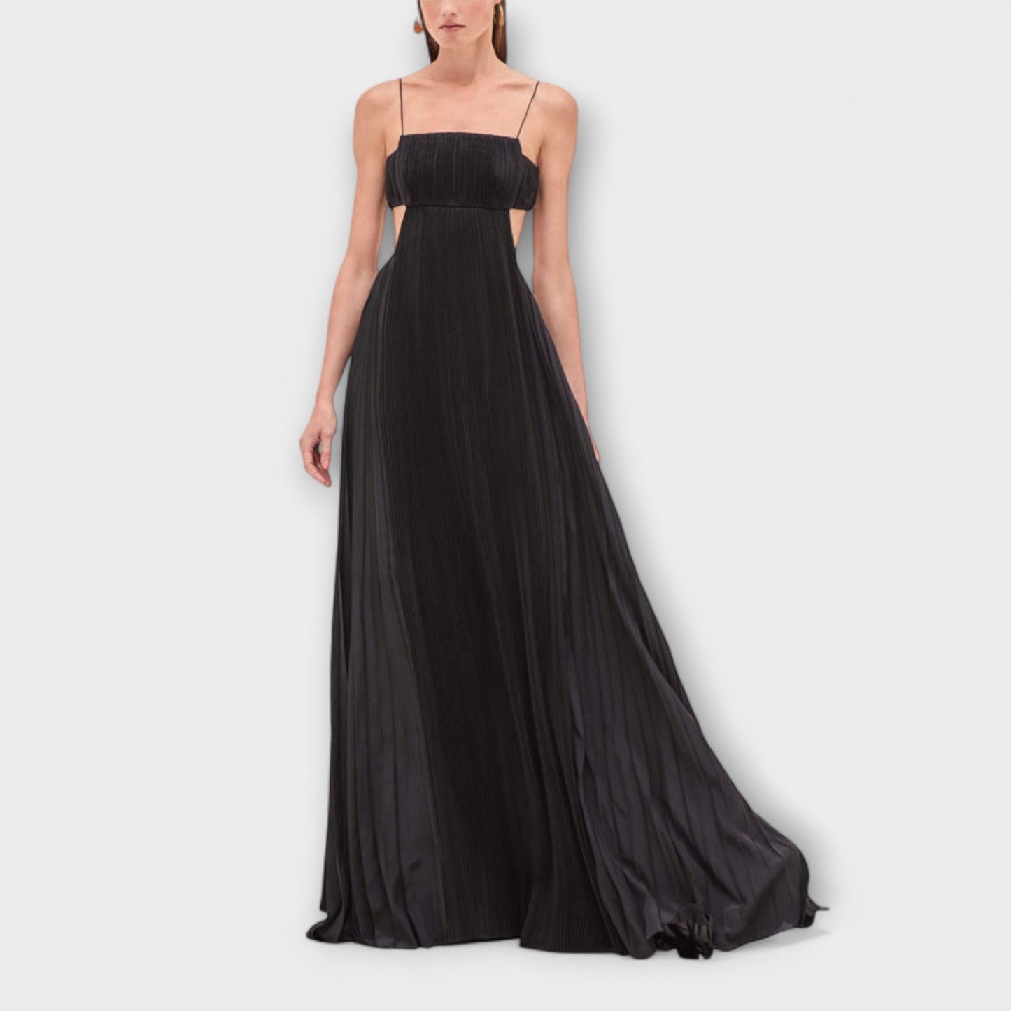 Mireille - Elegantné Maxi Šaty s Plisovaním a Výrezom