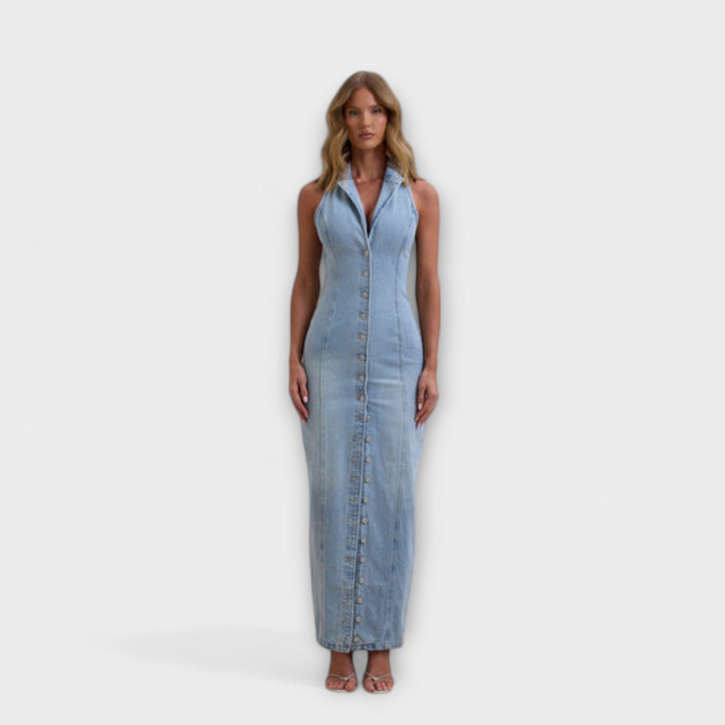 Lacey - Maxišaty z denimu s miernym praním
