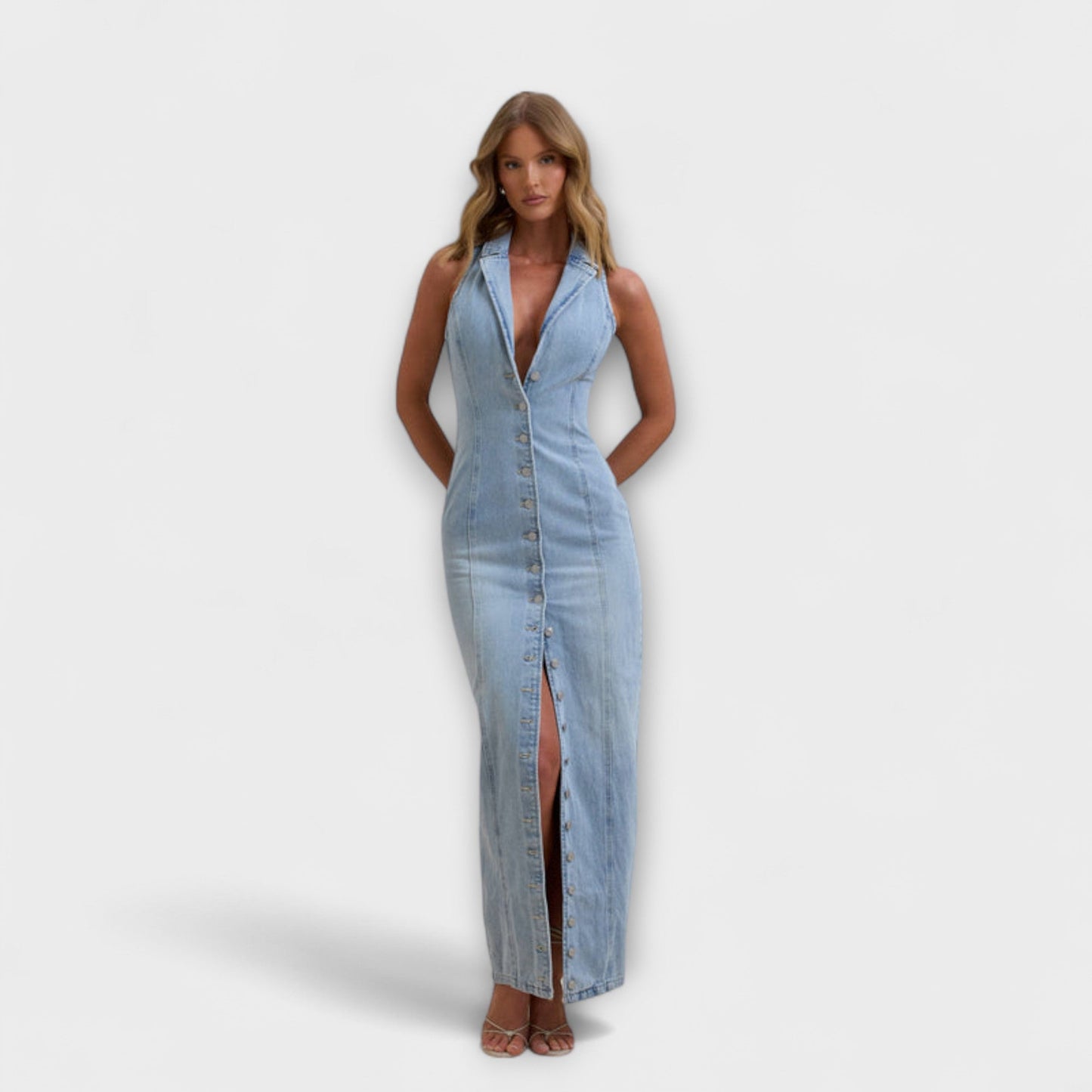 Lacey - Maxišaty z denimu s miernym praním