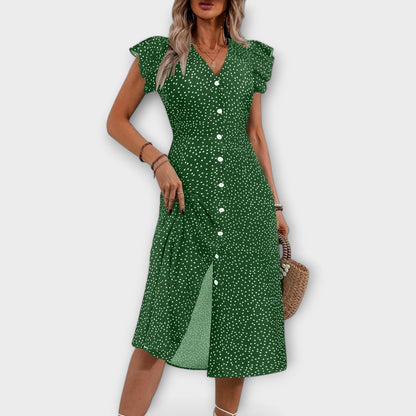 Elegantné Midi Šaty s Bodkami