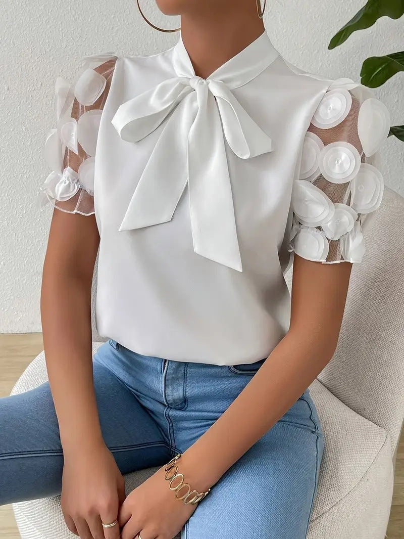Angela - Štýlová blúzka s mašľou pre ženy