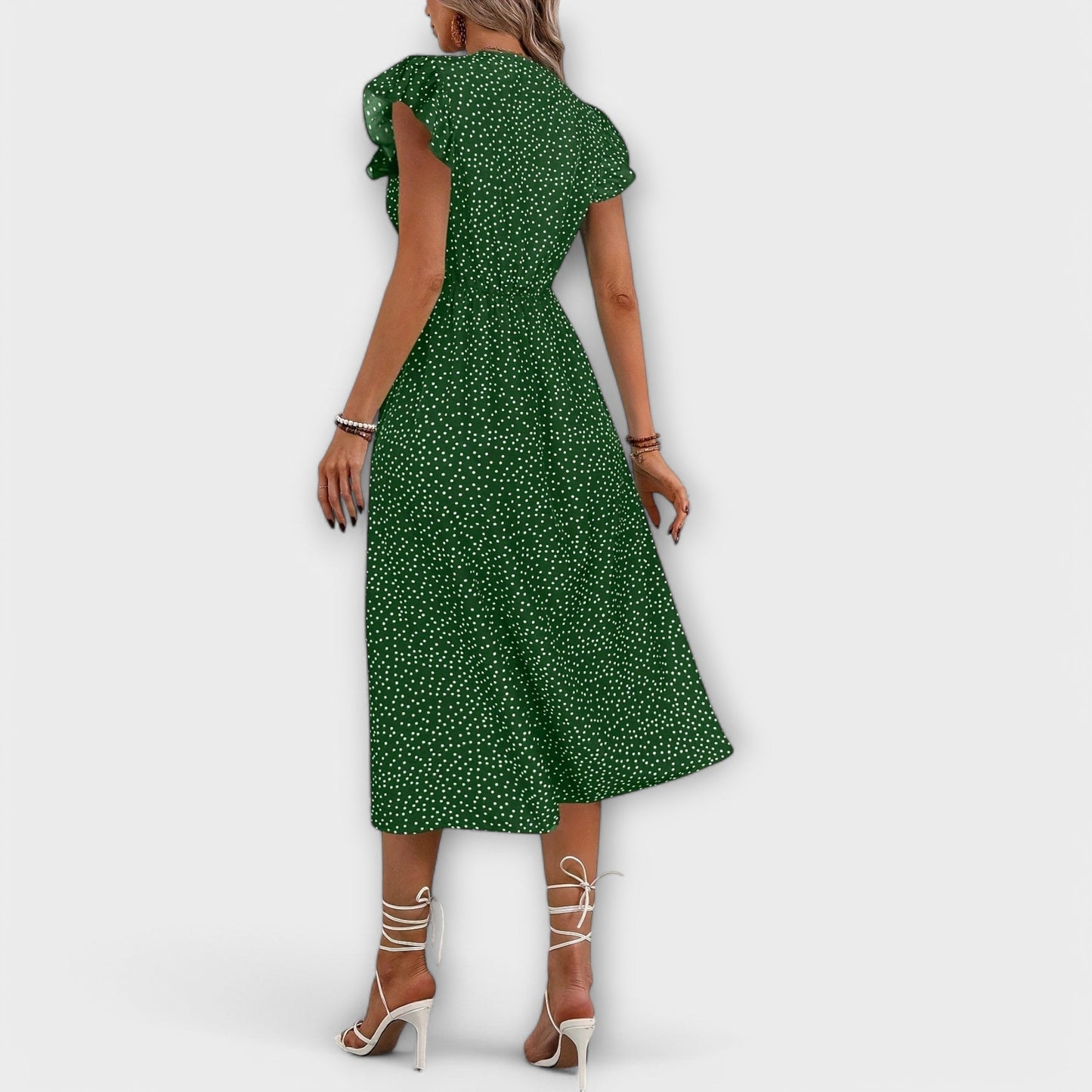 Elegantné Midi Šaty s Bodkami