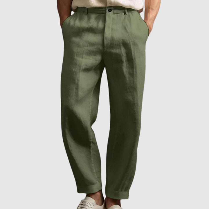 Libuše- Letní kalhoty  z bavlny a lnu