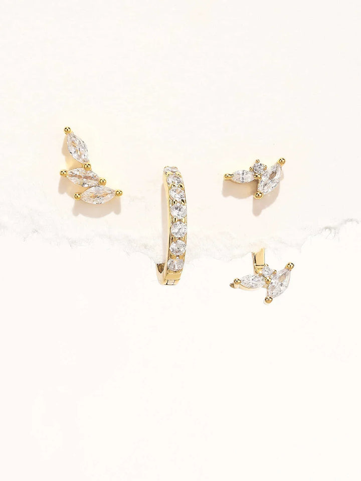 Tereza – Jemné zlaté náušnice s jasnou linií.