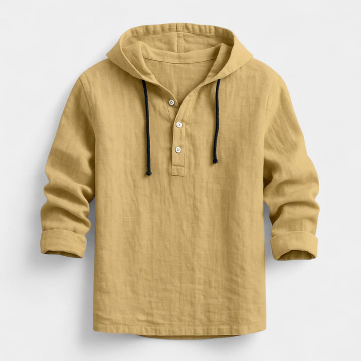 Adam – Lněná košile s kapucí