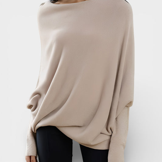 Gabriela – Voľný sveter s asymetrickým výstrihom off-shoulder