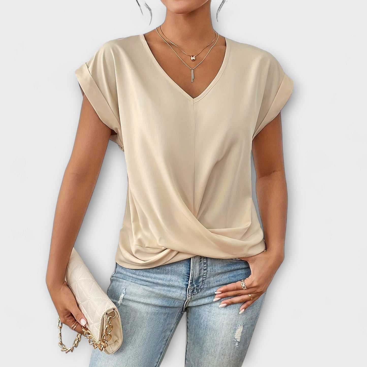 Eloise – Top s V-výstrihom a detailom uzla