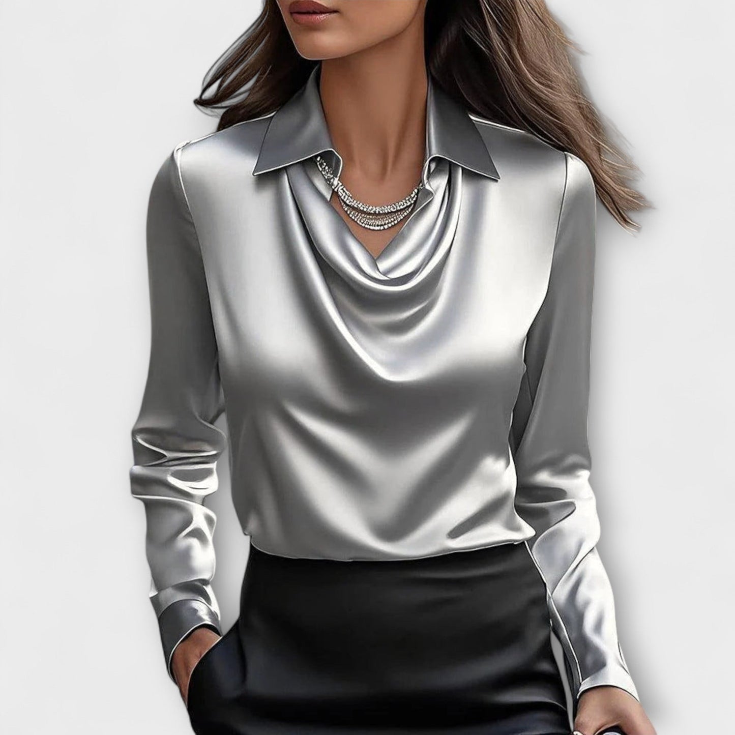 Lucie – Elegantná blúzka s riaseným výstrihom