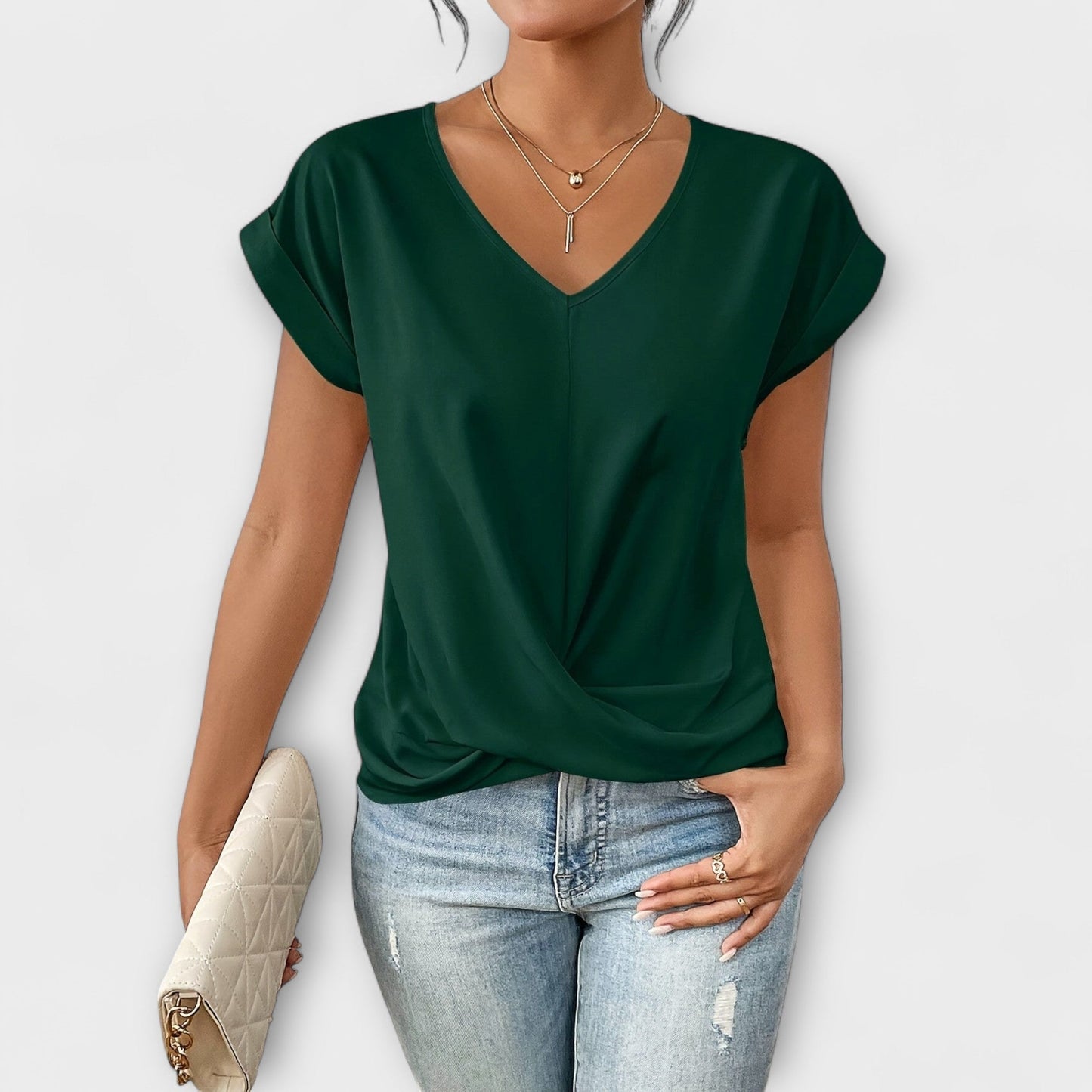Eloise – Top s V-výstrihom a detailom uzla