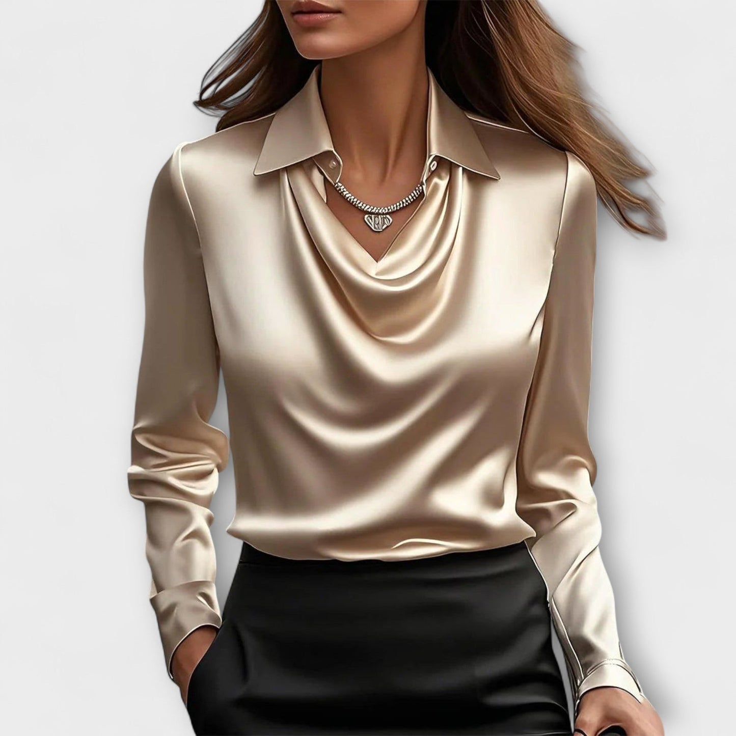 Lucie – Elegantná blúzka s riaseným výstrihom
