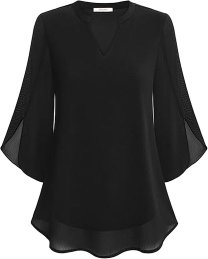 Brianna - Blúzka s otvoreným rukávom a elegantným pohybom