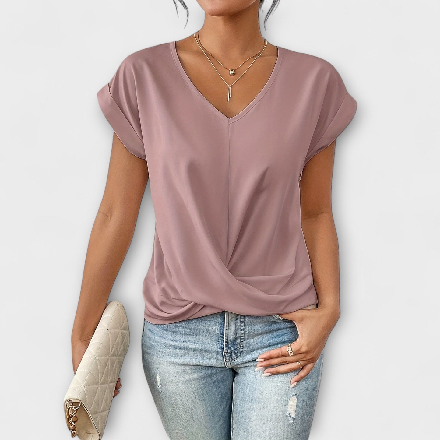 Eloise – Top s V-výstrihom a detailom uzla