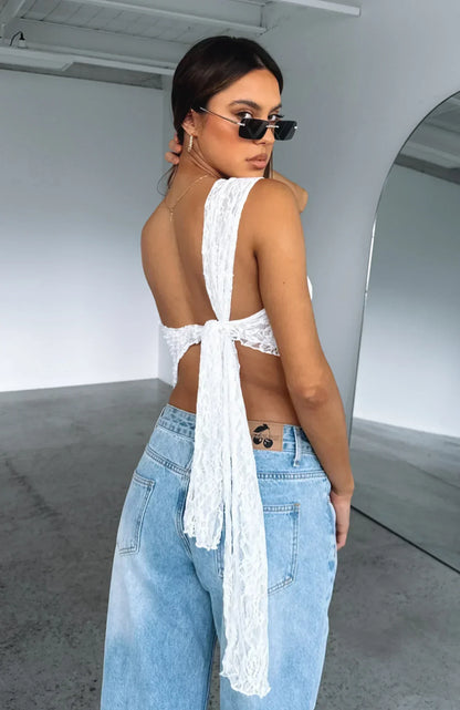 Luise - Top s čipkou s detailmi na chrbte