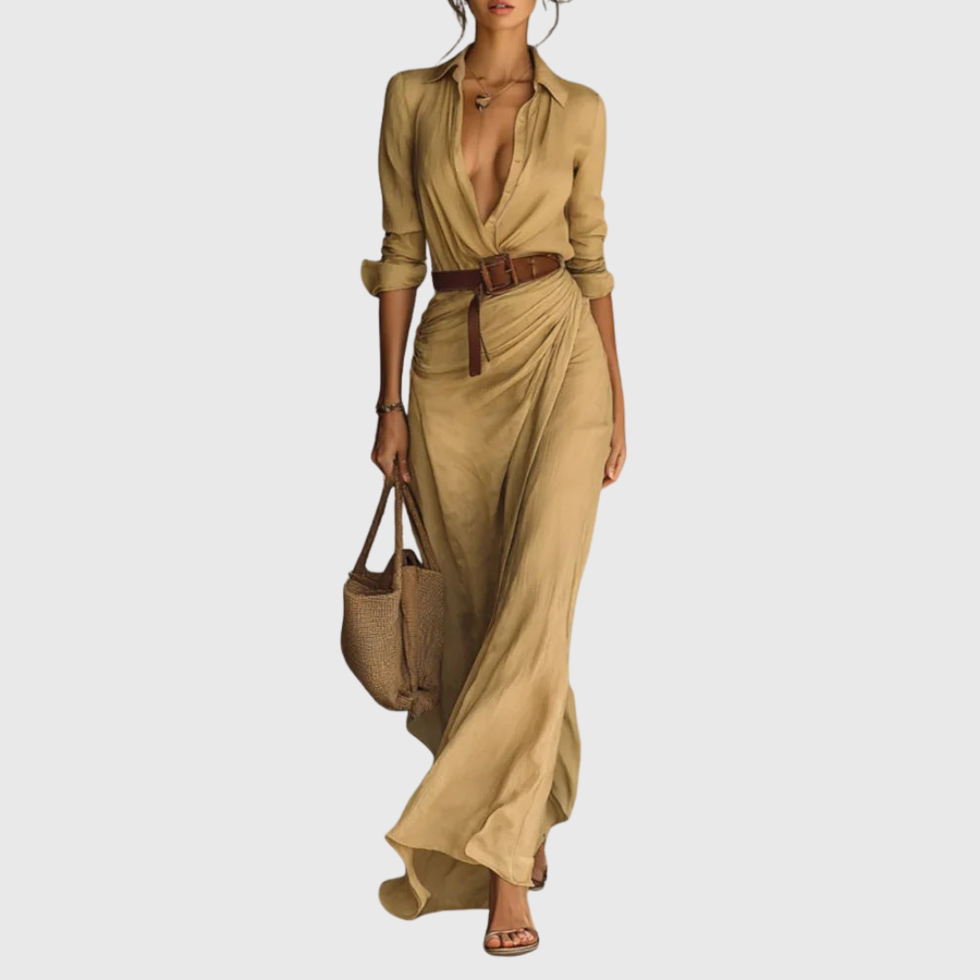 Thames – Elegantné zavinovacie maxi šaty