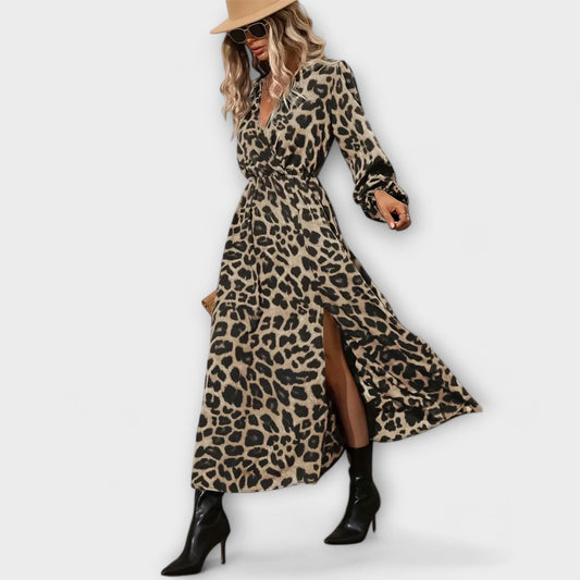 Natalie - Štýlové šaty s leopardím vzorom