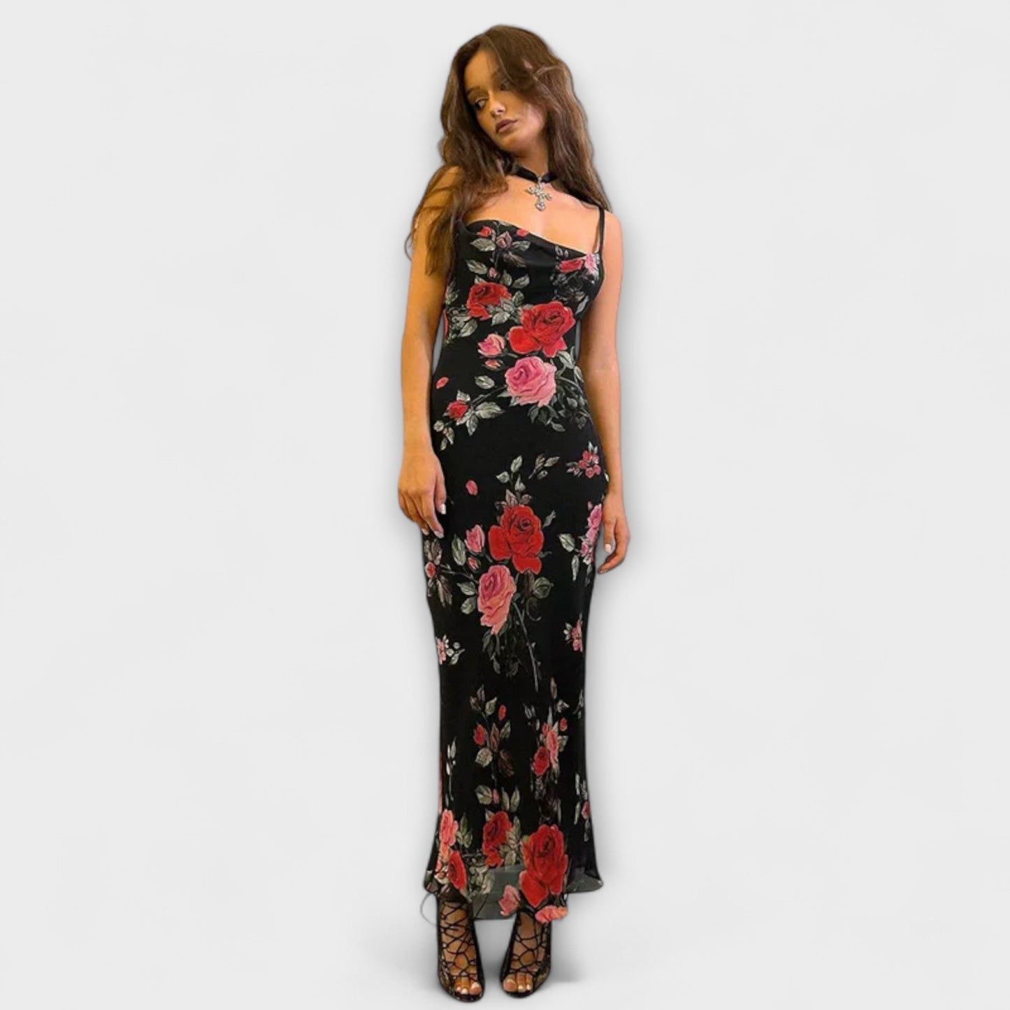 Bodycon šaty s kvetinovým vzorom a ramienkami