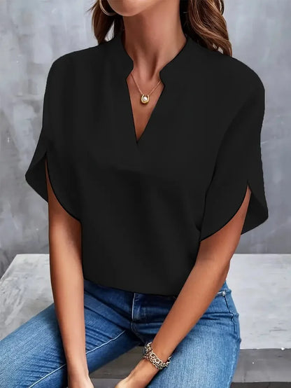 Isalie – Elegantná blúzka s výstrihom do V splývavého strihu