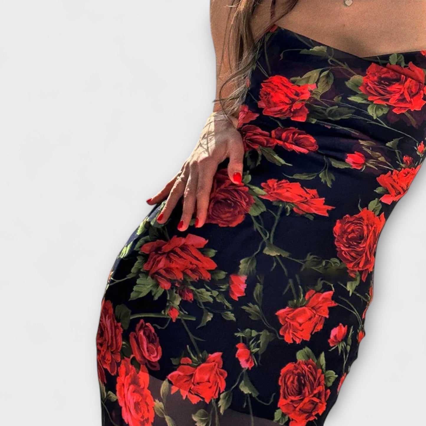 Bodycon šaty s kvetinovým vzorom a ramienkami