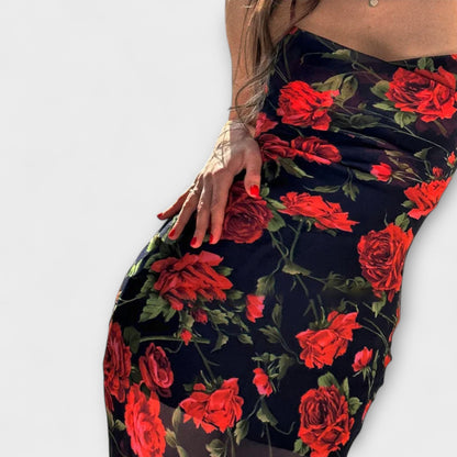 Bodycon šaty s kvetinovým vzorom a ramienkami