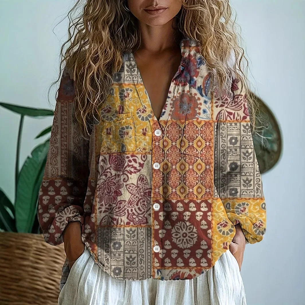 Sofia – Ležérní blůza s přírodním potiskem