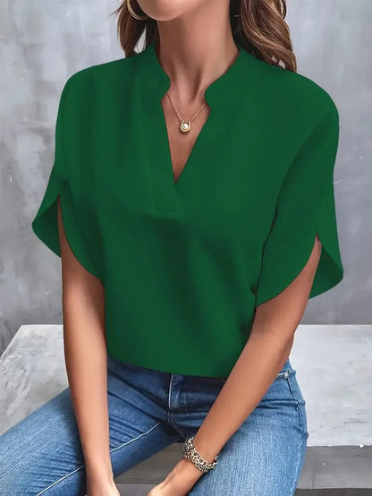 Isalie – Elegantná blúzka s výstrihom do V splývavého strihu