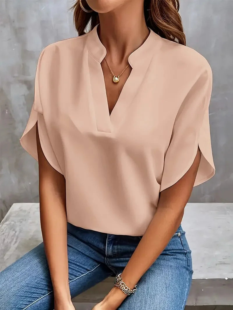 Isalie – Elegantná blúzka s výstrihom do V splývavého strihu