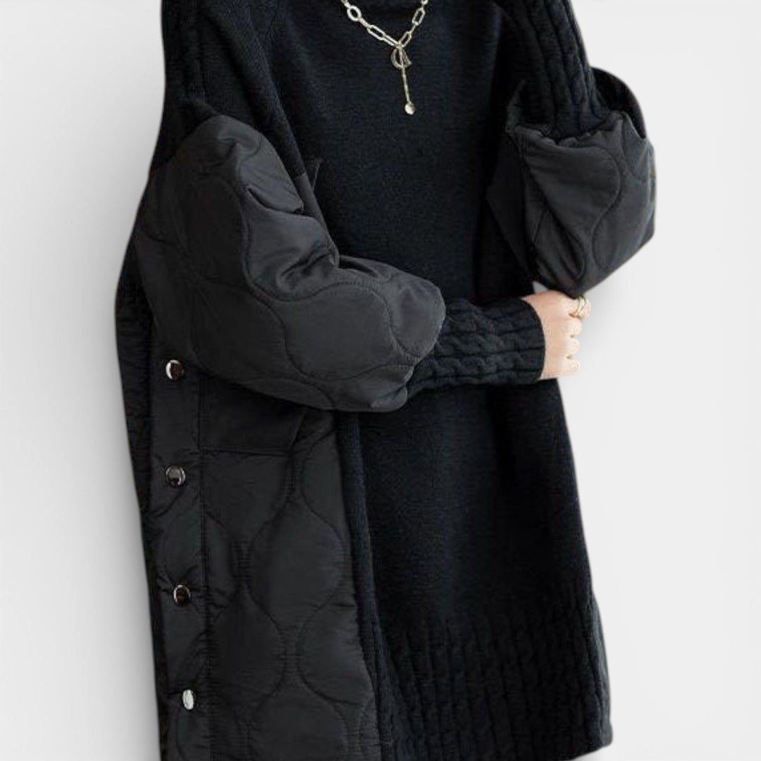 Zdzisława – Svetřík tunika s patchworkem a stojáčkem