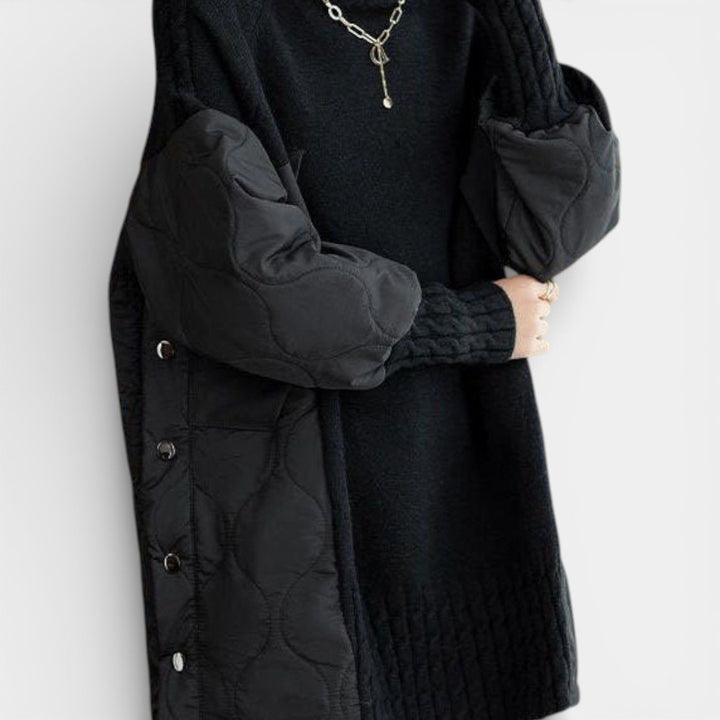 Zdzisława – Svetřík tunika s patchworkem a stojáčkem