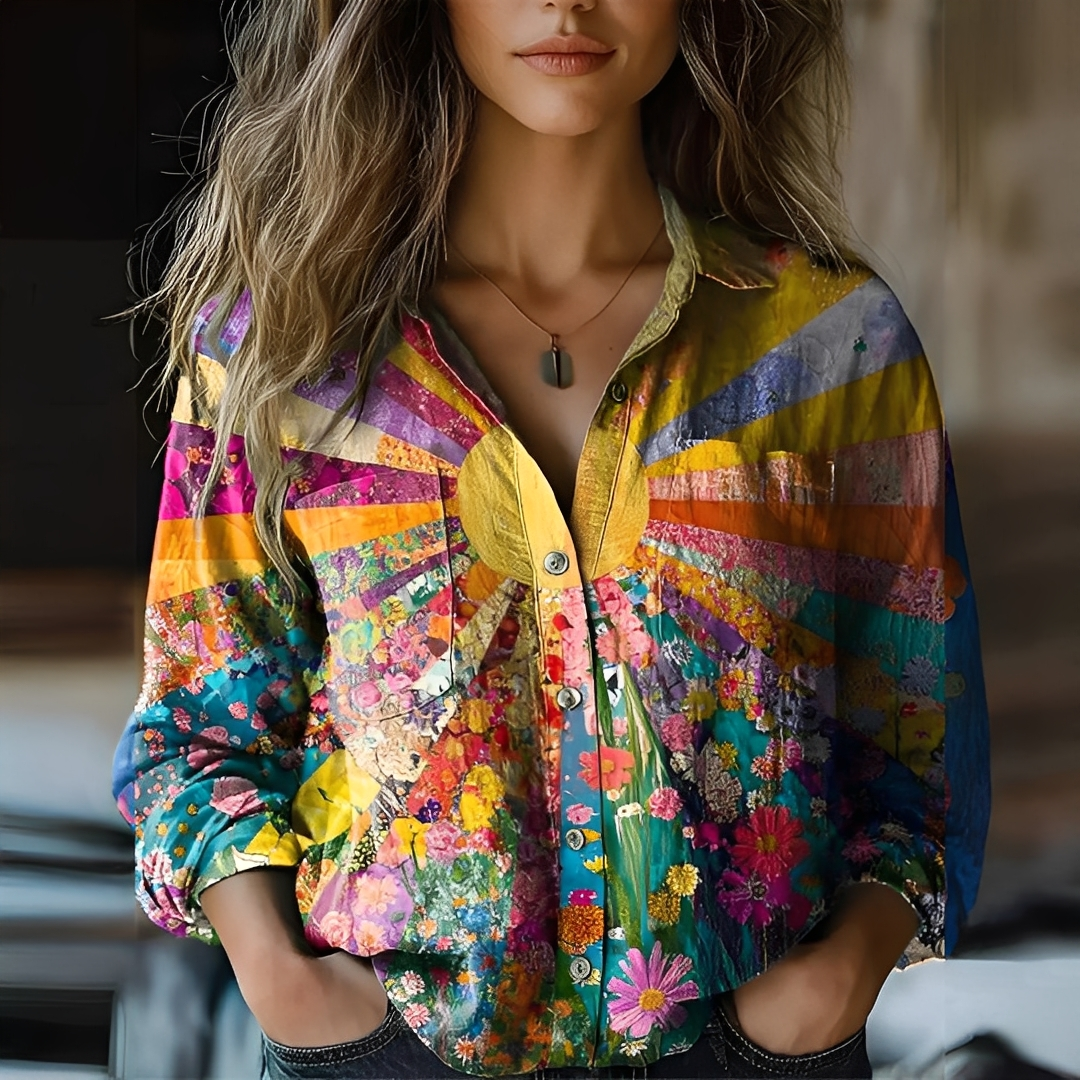 Roselyne - Voľná blúzka s elegantným vzorom pre ženy