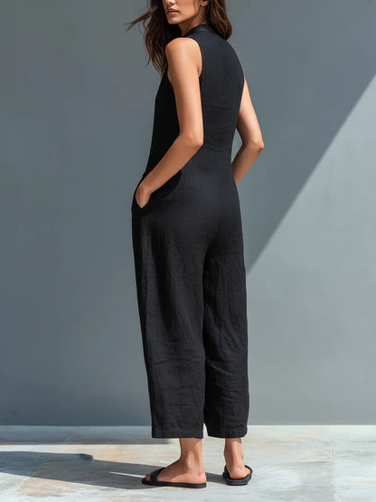 Lotte™ || Bezrukávový minimalistický overal