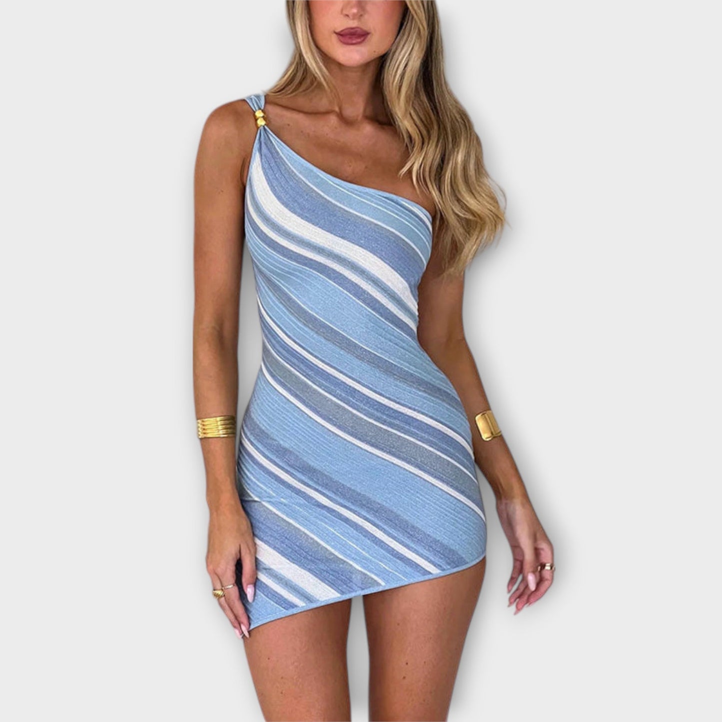 Kira – Trendy mini šaty na jedno rameno