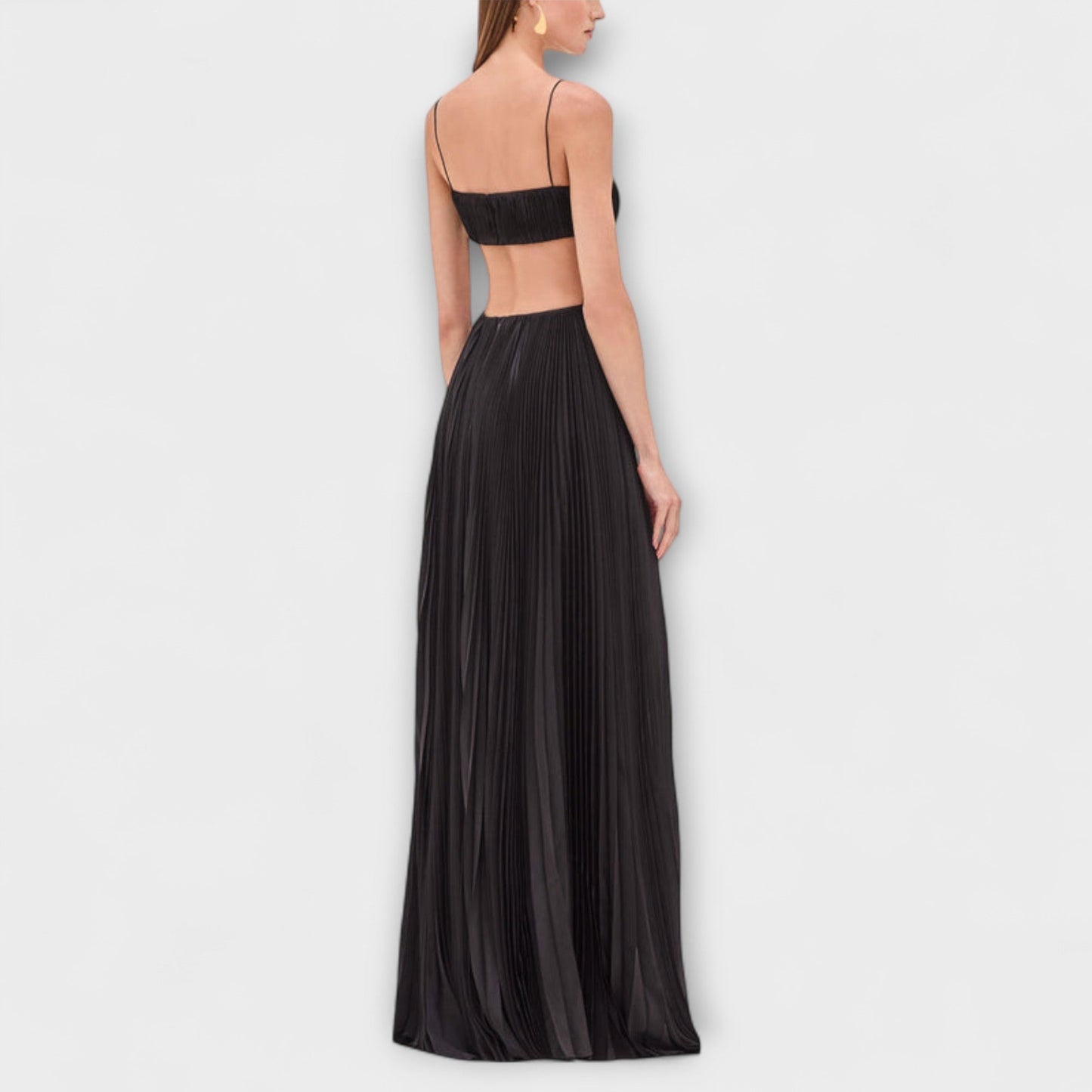 Mireille - Elegantné Maxi Šaty s Plisovaním a Výrezom