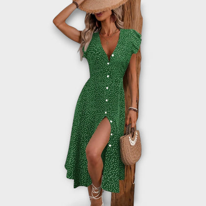 Elegantné Midi Šaty s Bodkami
