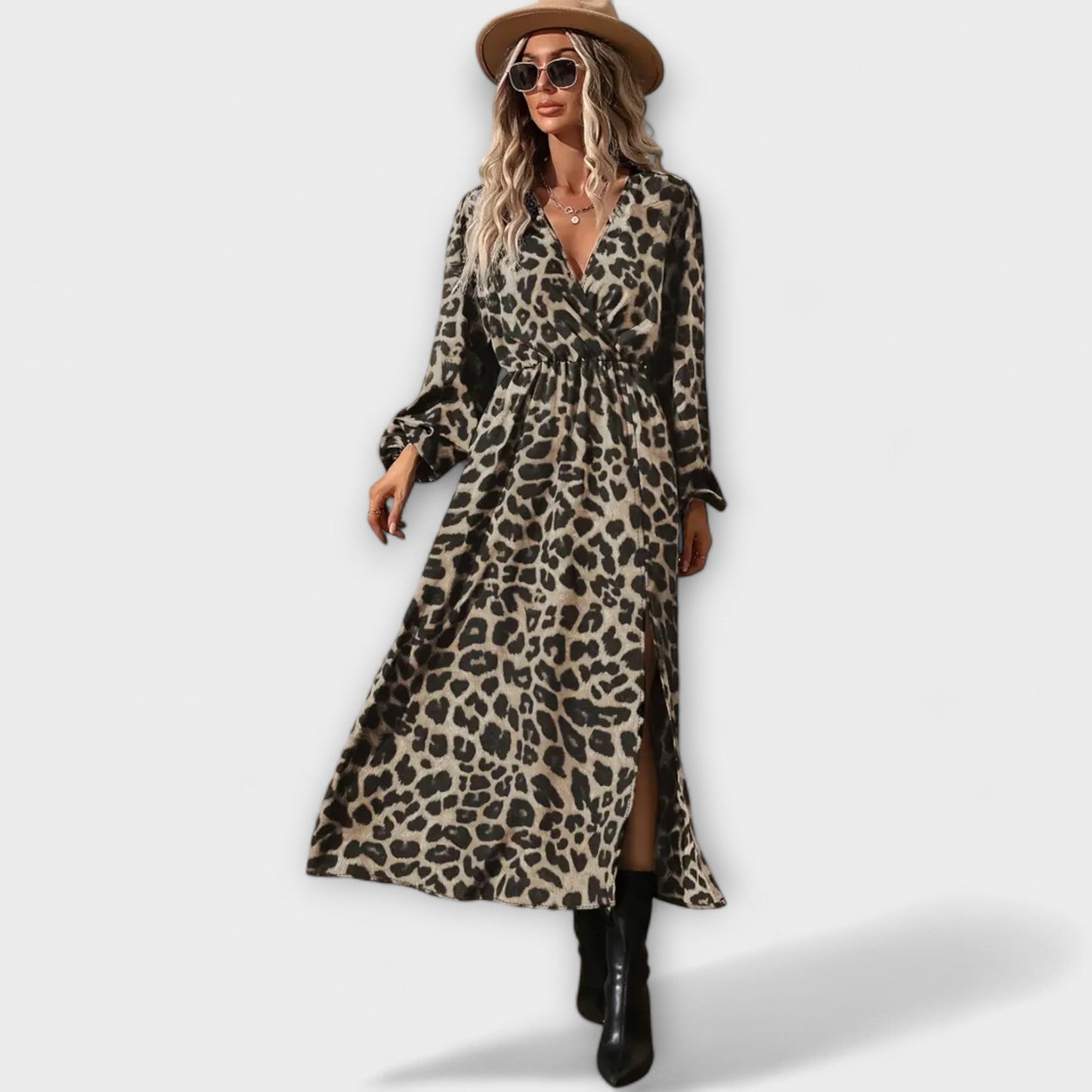 Natalie - Štýlové šaty s leopardím vzorom