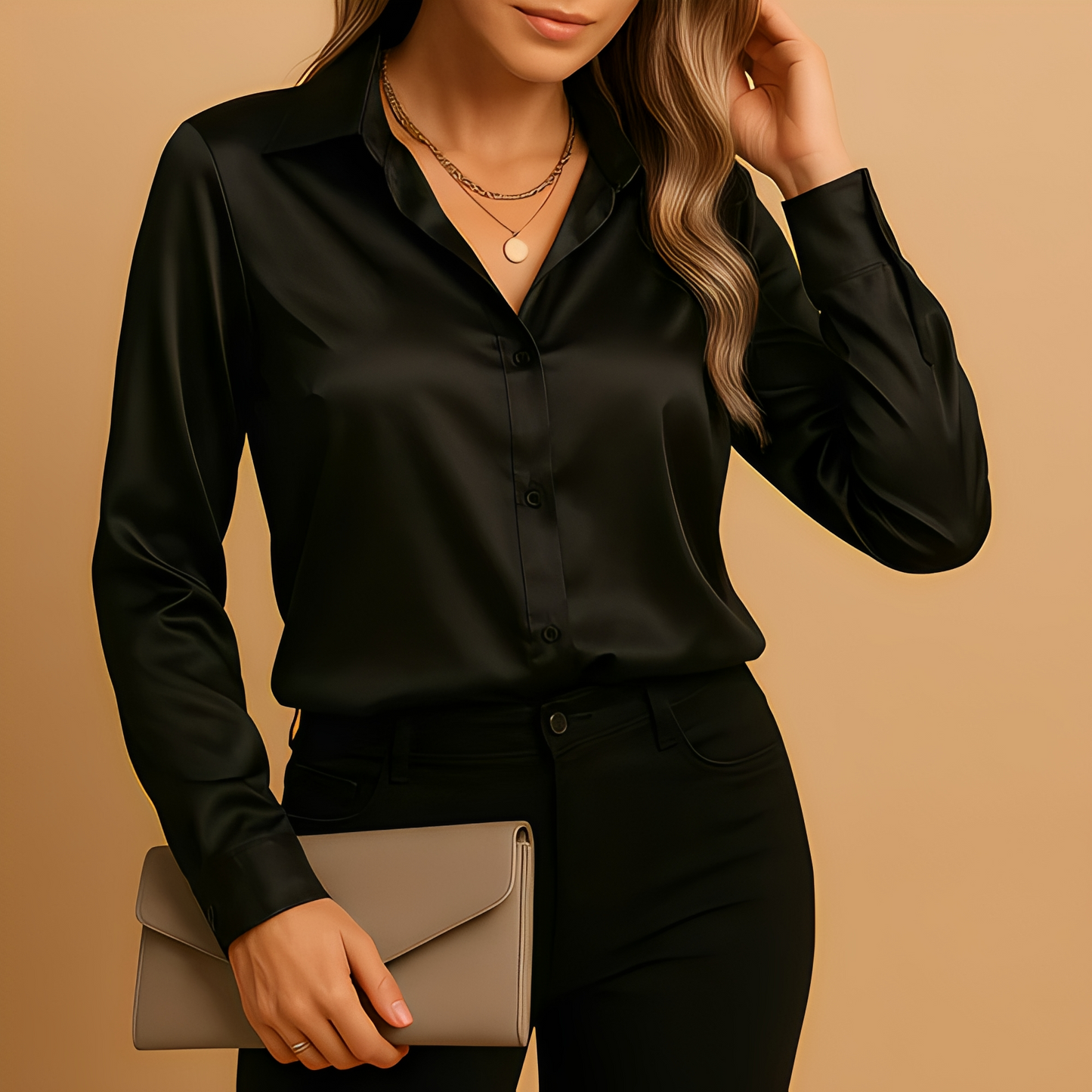 Alesia - Elegantná dámska blúzka s dlhými rukávmi