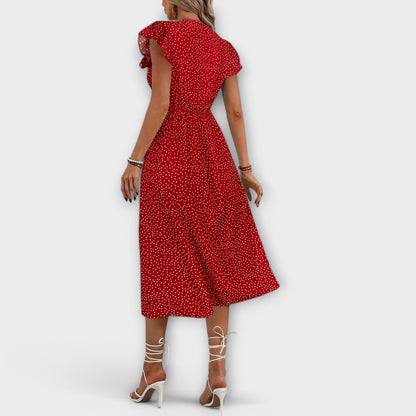 Elegantné Midi Šaty s Bodkami