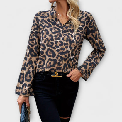 Ležérna blúza s leopardím vzorom