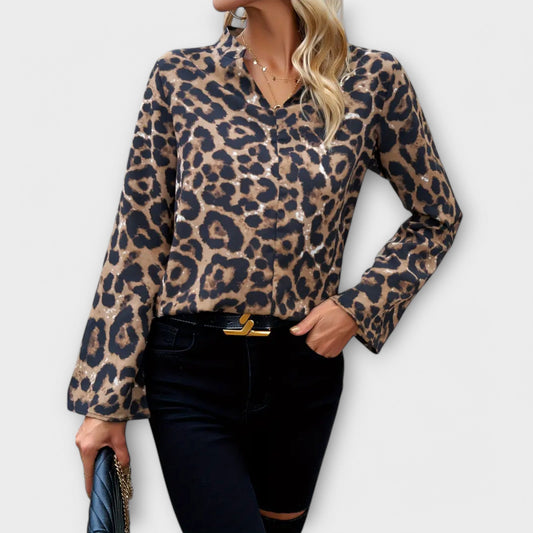 Ležérna blúza s leopardím vzorom