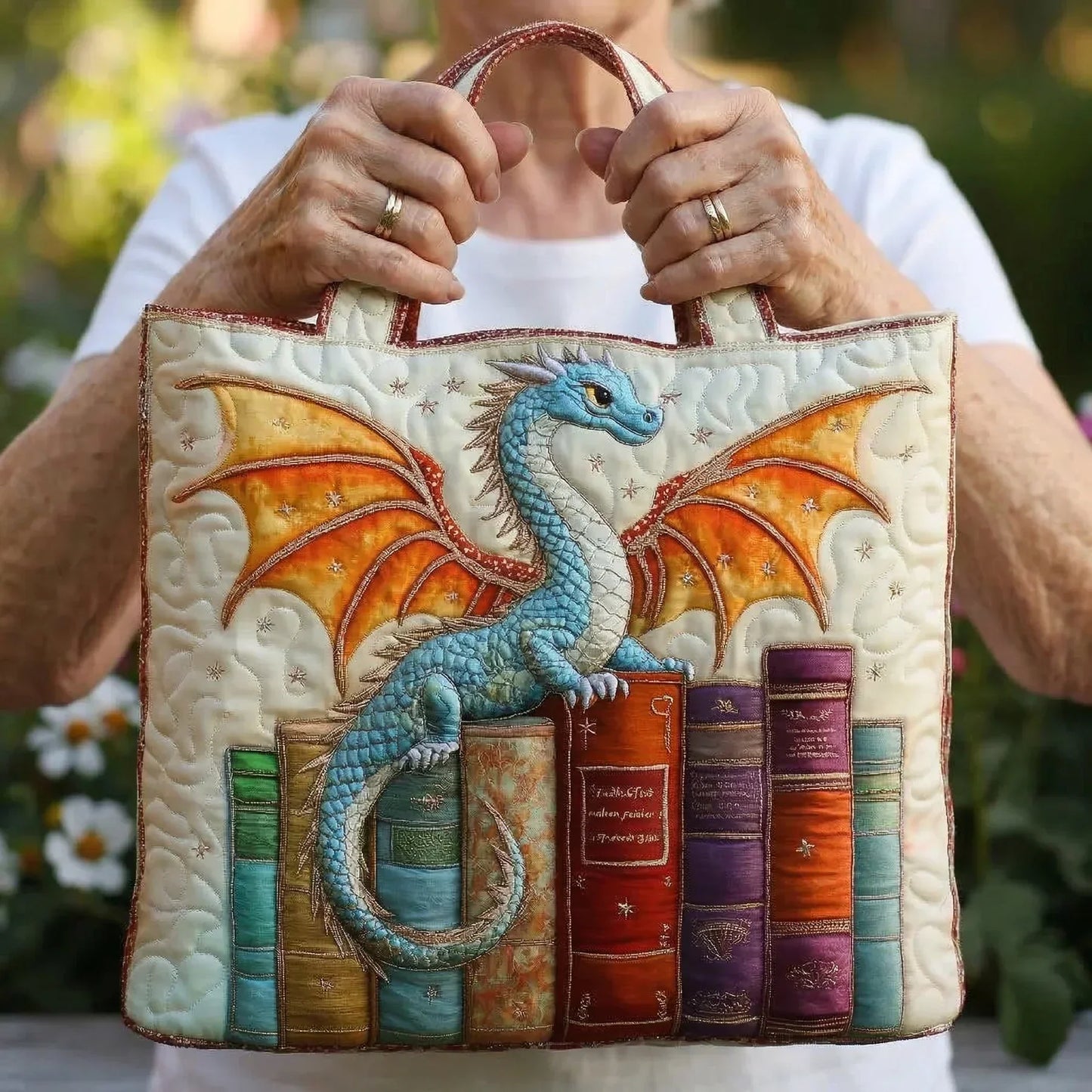 RUČNĚ VYROBENÁ TAŠKA - SMARAGDOVÝ DRAGÓN