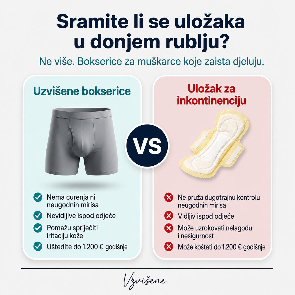Sorex™ – Muške upijajuće bokserice protiv curenja, do 150 ml