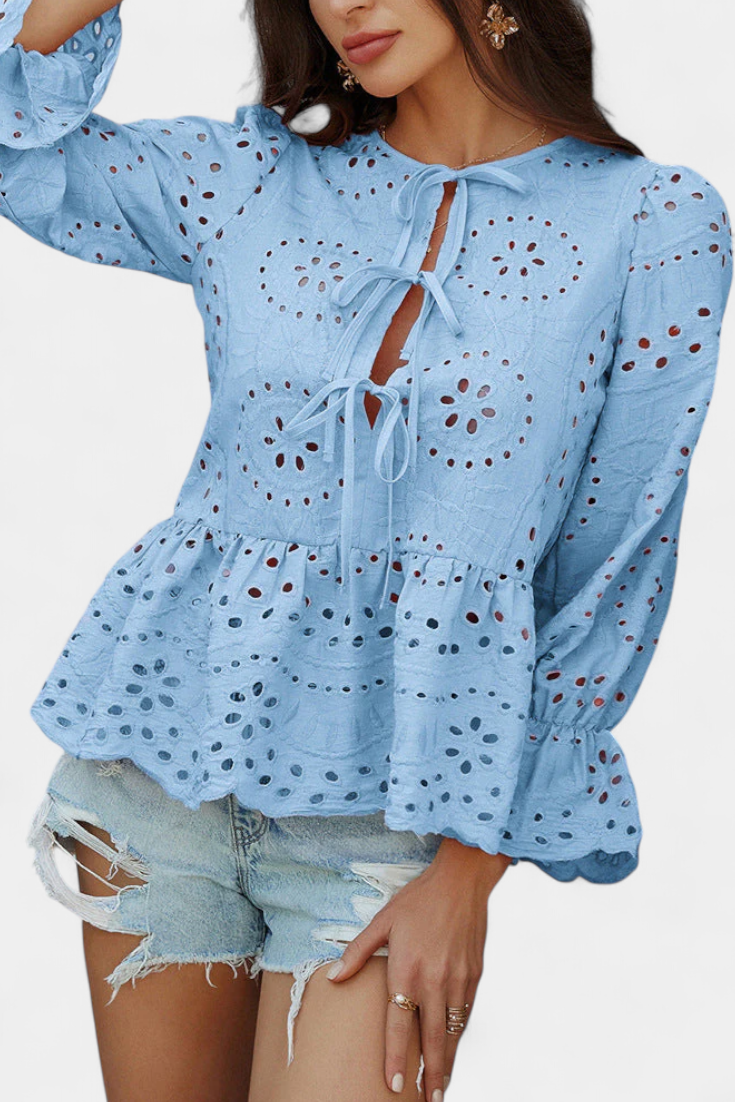 Top Kayden Bohemio z čipky s voľným strihom