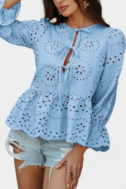 Top Kayden Bohemio z čipky s voľným strihom