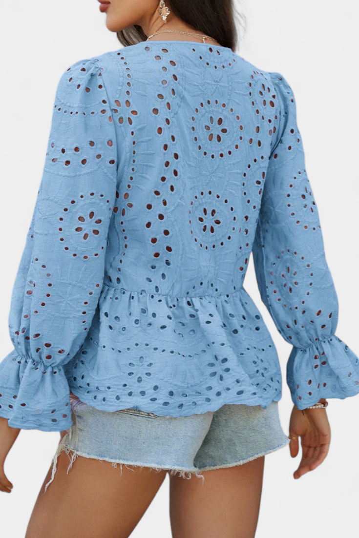 Top Kayden Bohemio z čipky s voľným strihom
